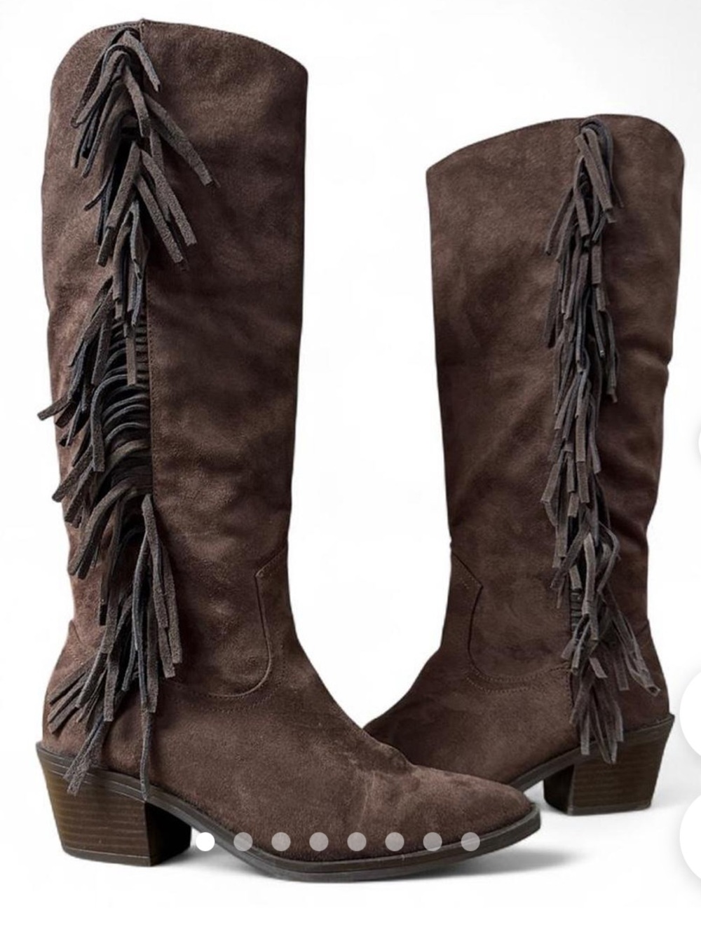 Universal Thread Brown Suede Over-the-Knee Fringe Boots